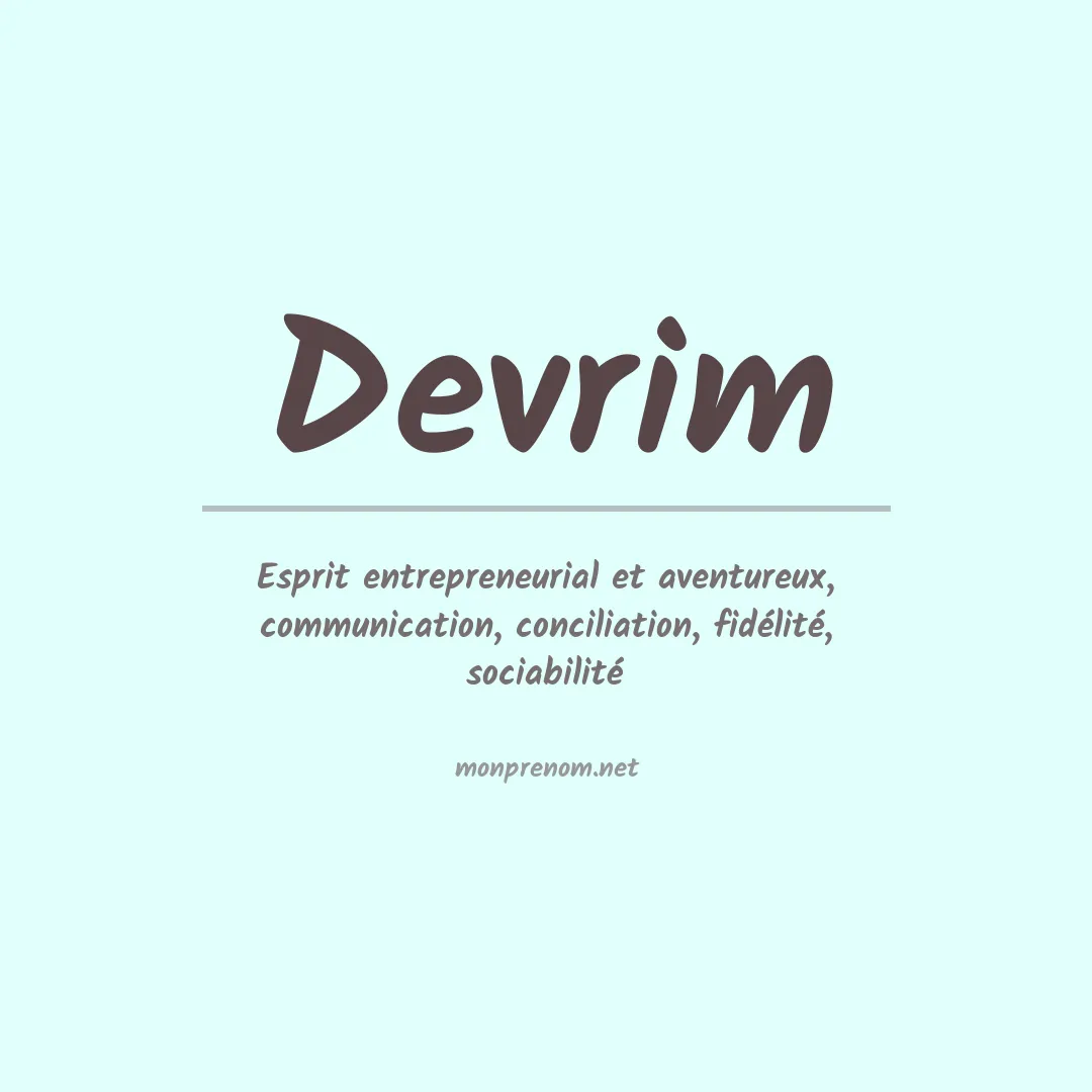 Signification du prénom Devrim