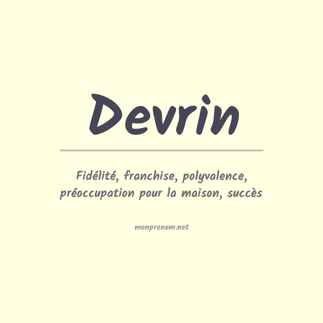 Signification du prénom Devrin