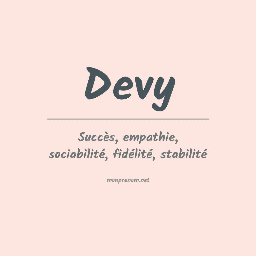 Signification du prénom Devy