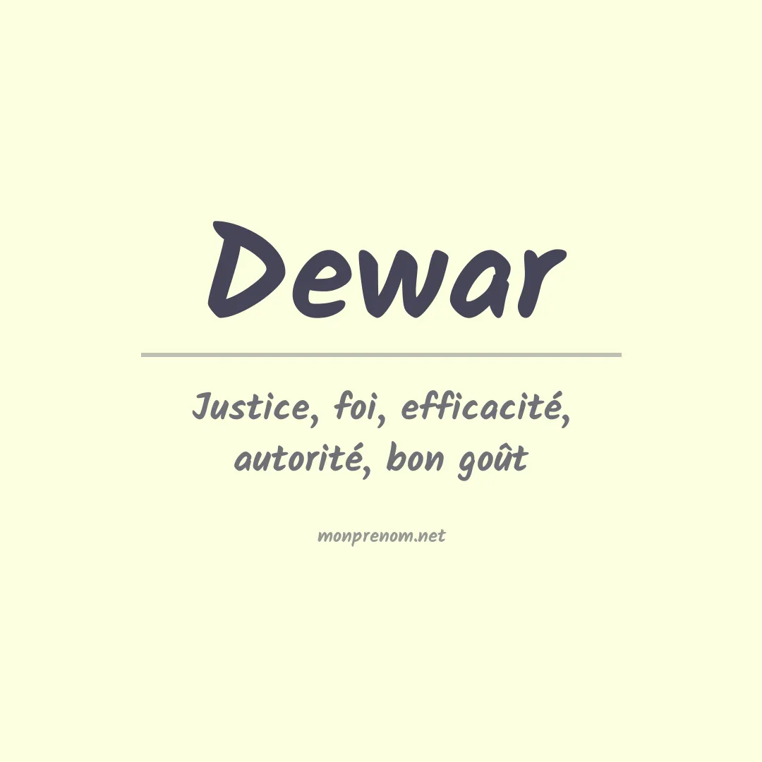 Prénom Dewar