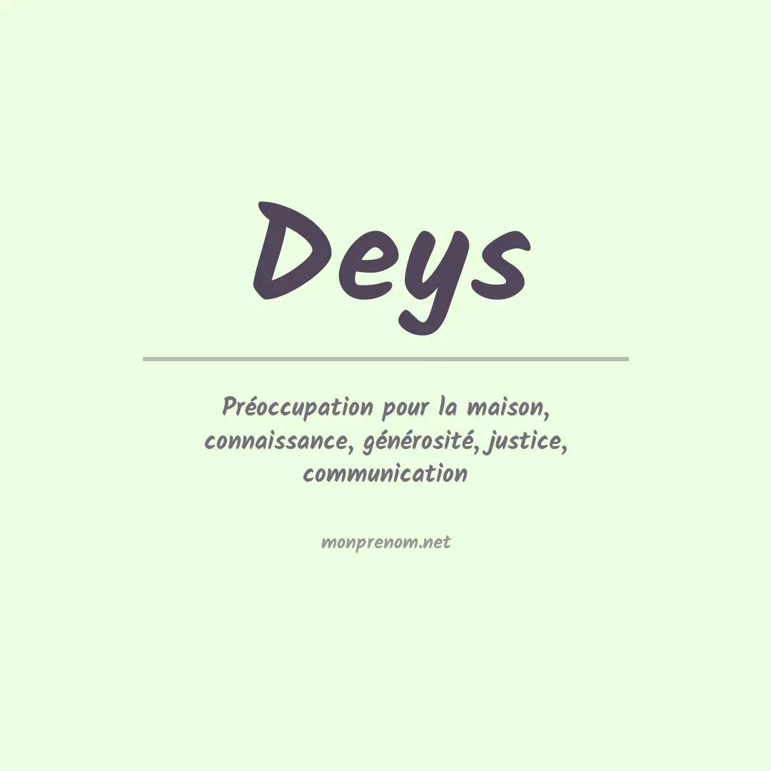 Prénom Deys