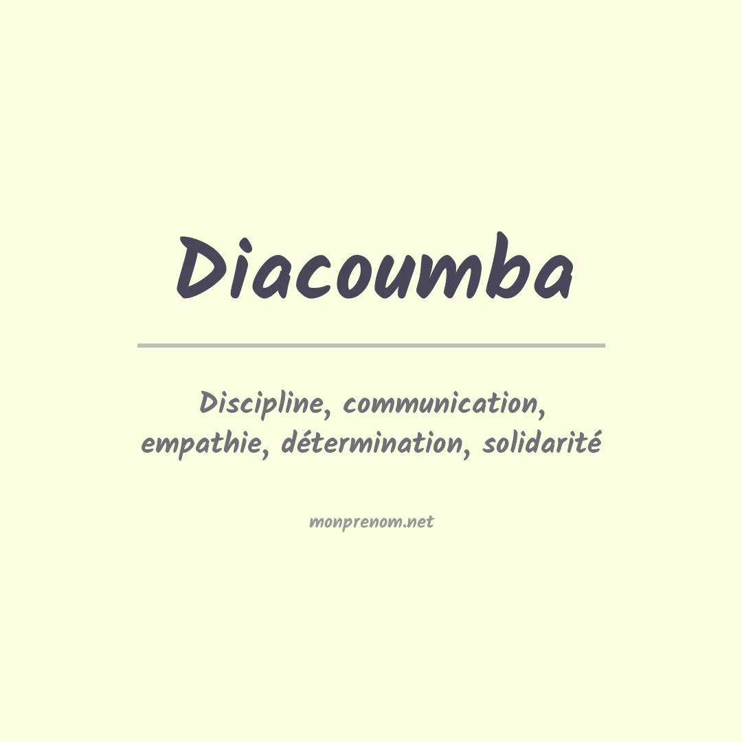 Signification du prénom Diacoumba