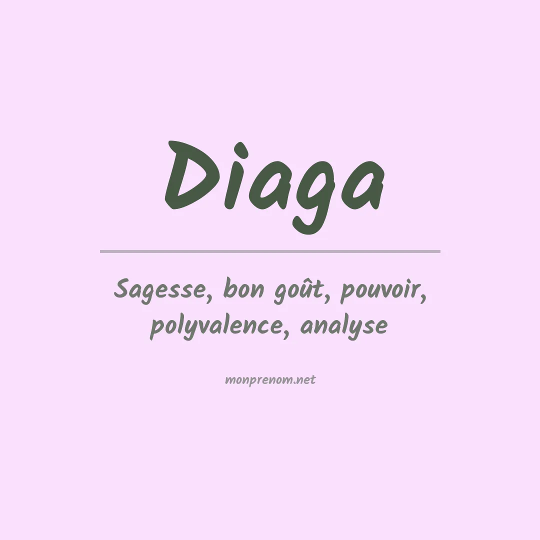 Signification du prénom Diaga