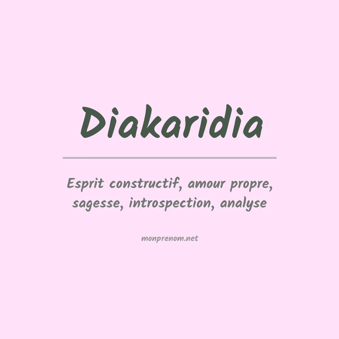 Prénom Diakaridia