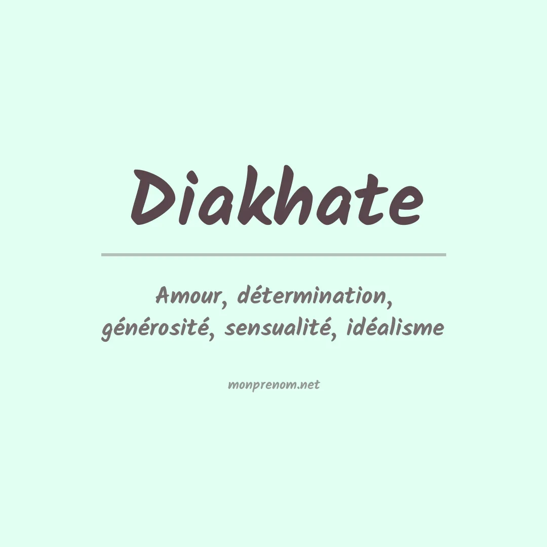 Signification du prénom Diakhate