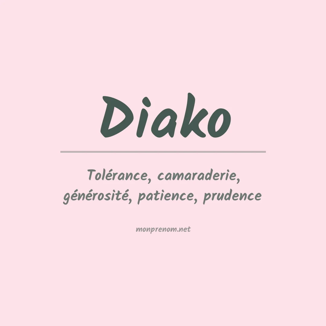 Signification du prénom Diako