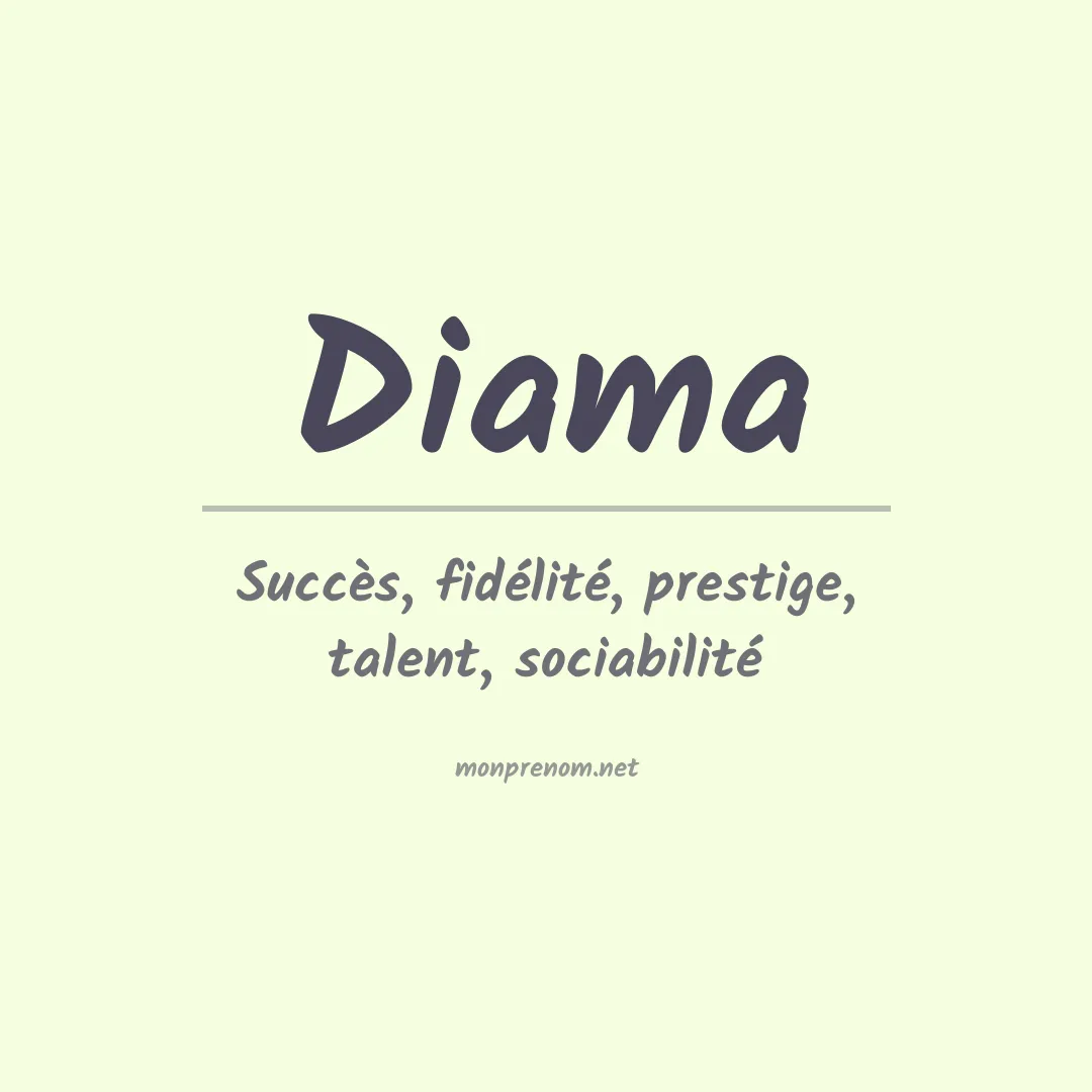 Signification du prénom Diama