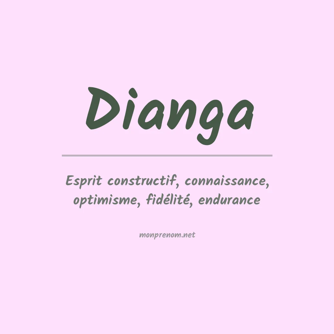Signification du prénom Dianga