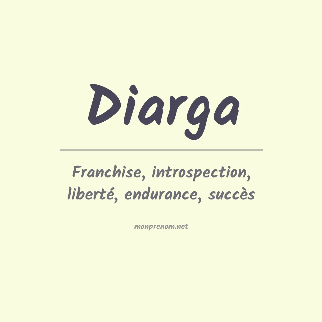 Signification du prénom Diarga