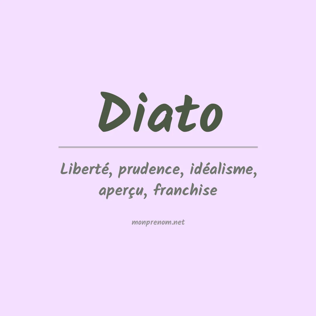 Signification du prénom Diato