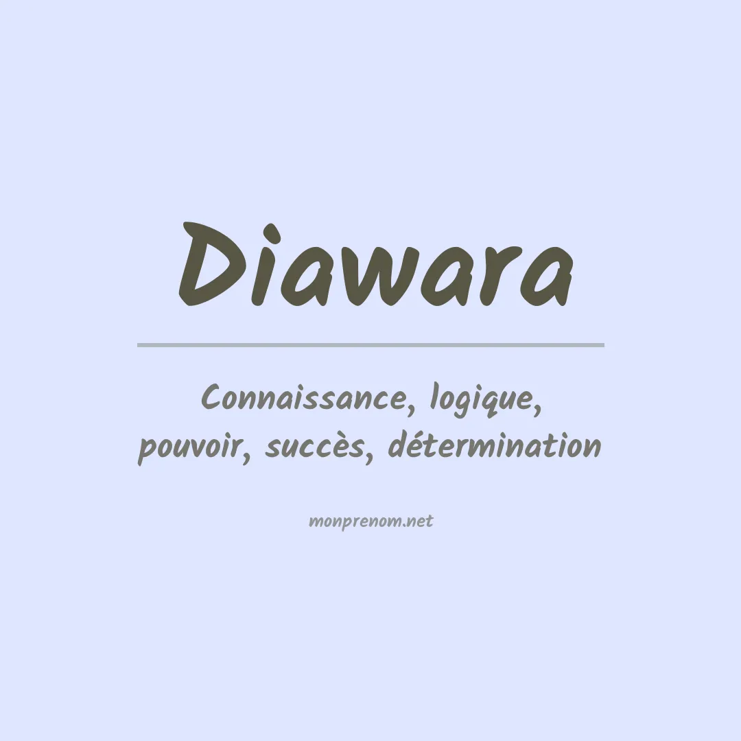 Signification du prénom Diawara