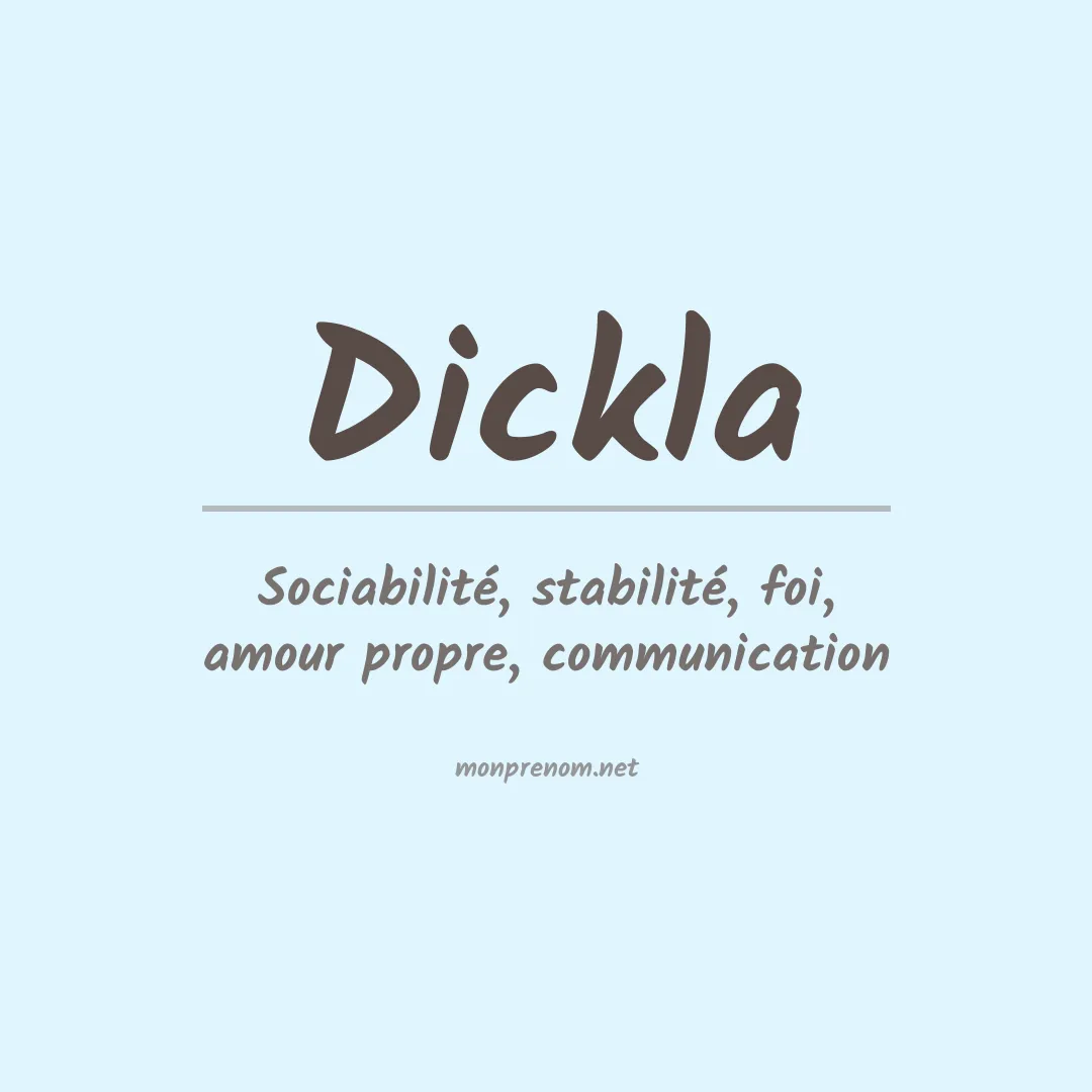Signification du prénom Dickla