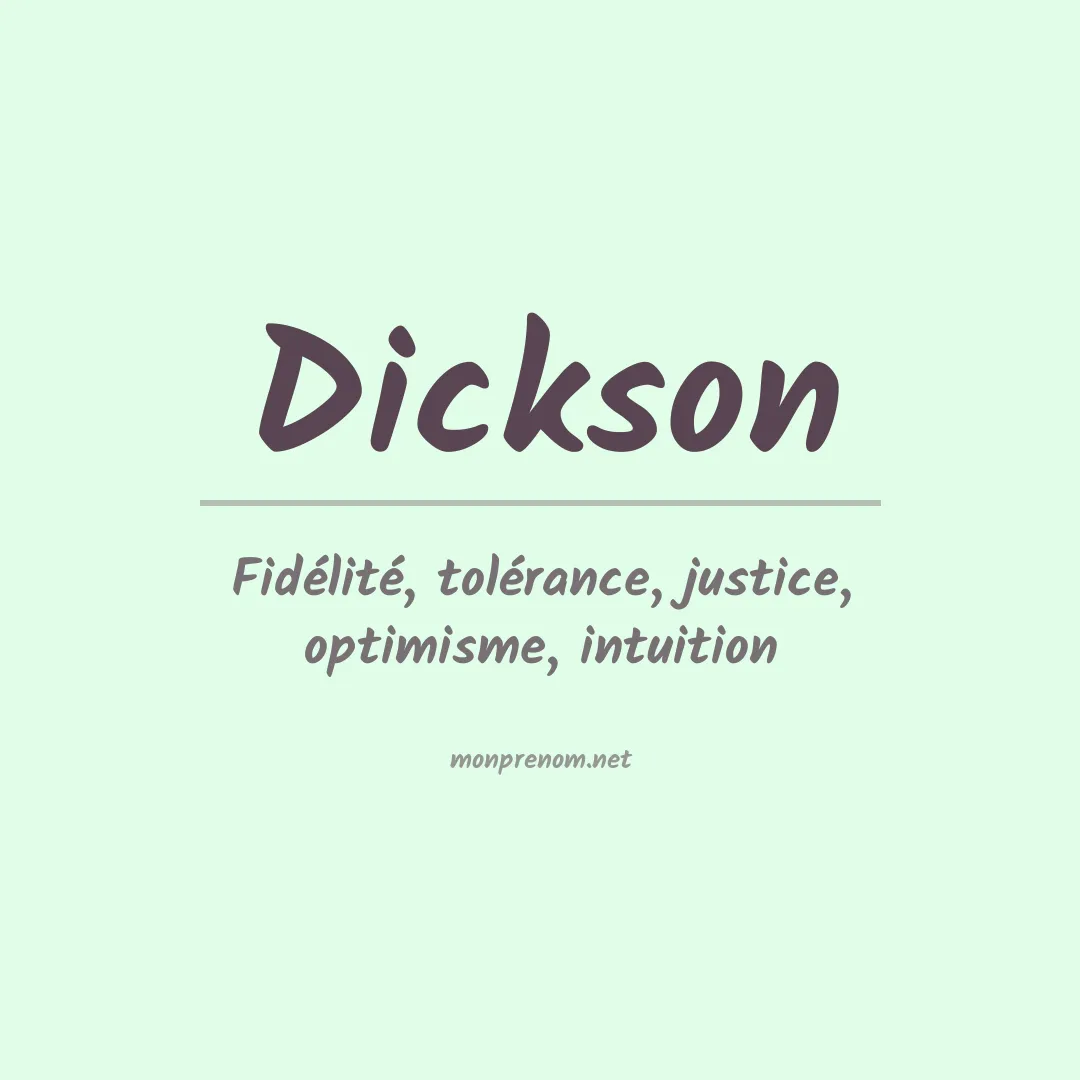 Prénom Dickson