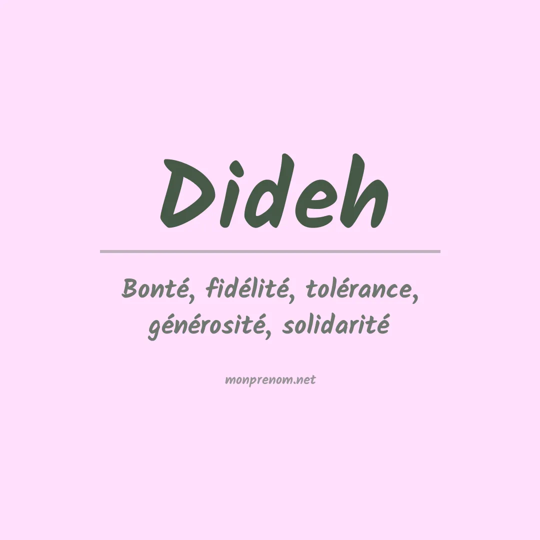 Signification du prénom Dideh