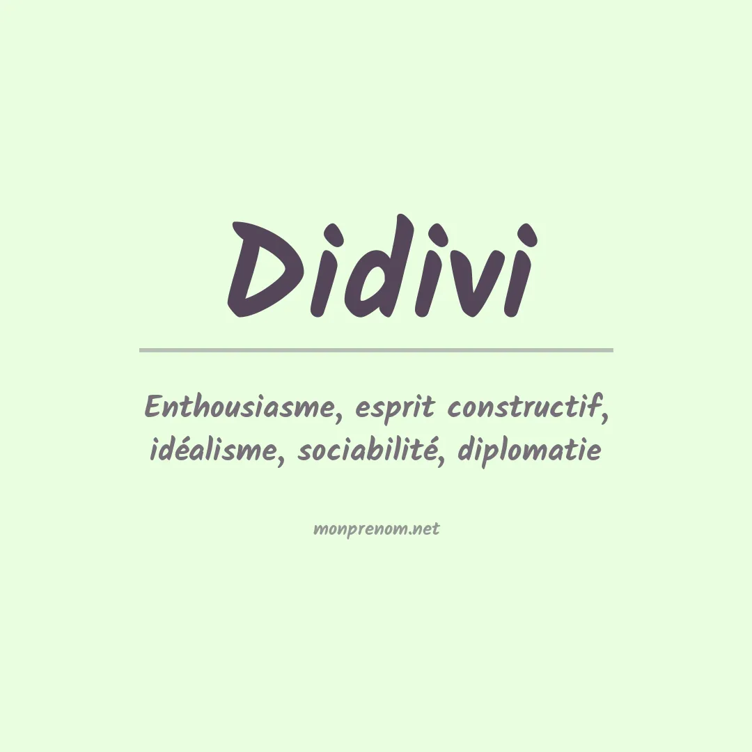 Signification du prénom Didivi