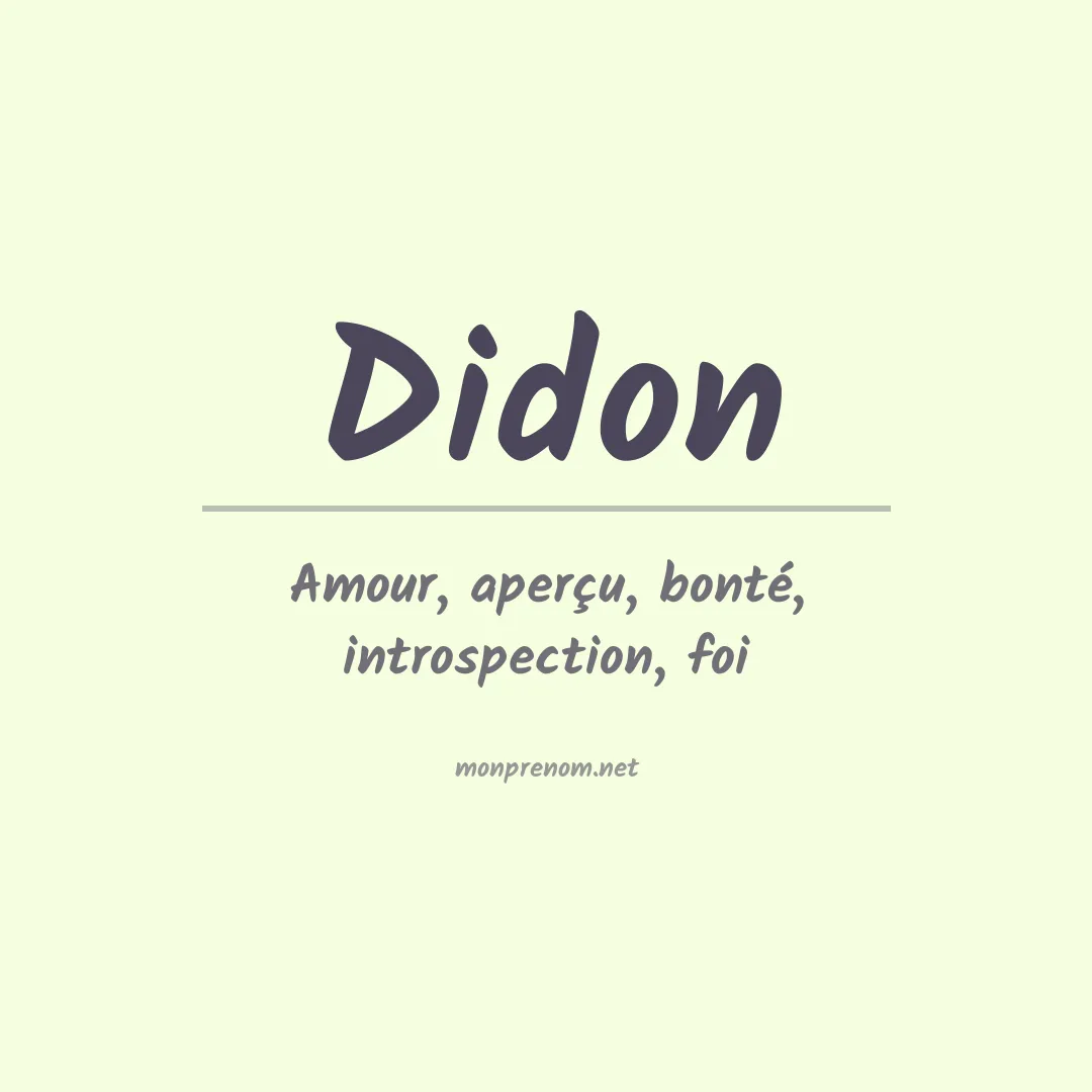 Signification du prénom Didon