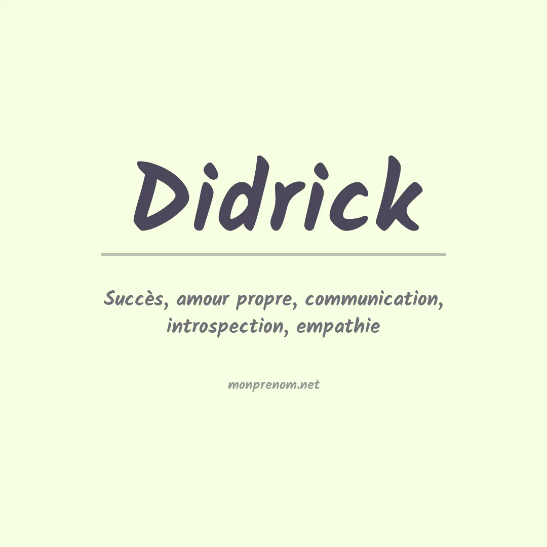 Signification du prénom Didrick