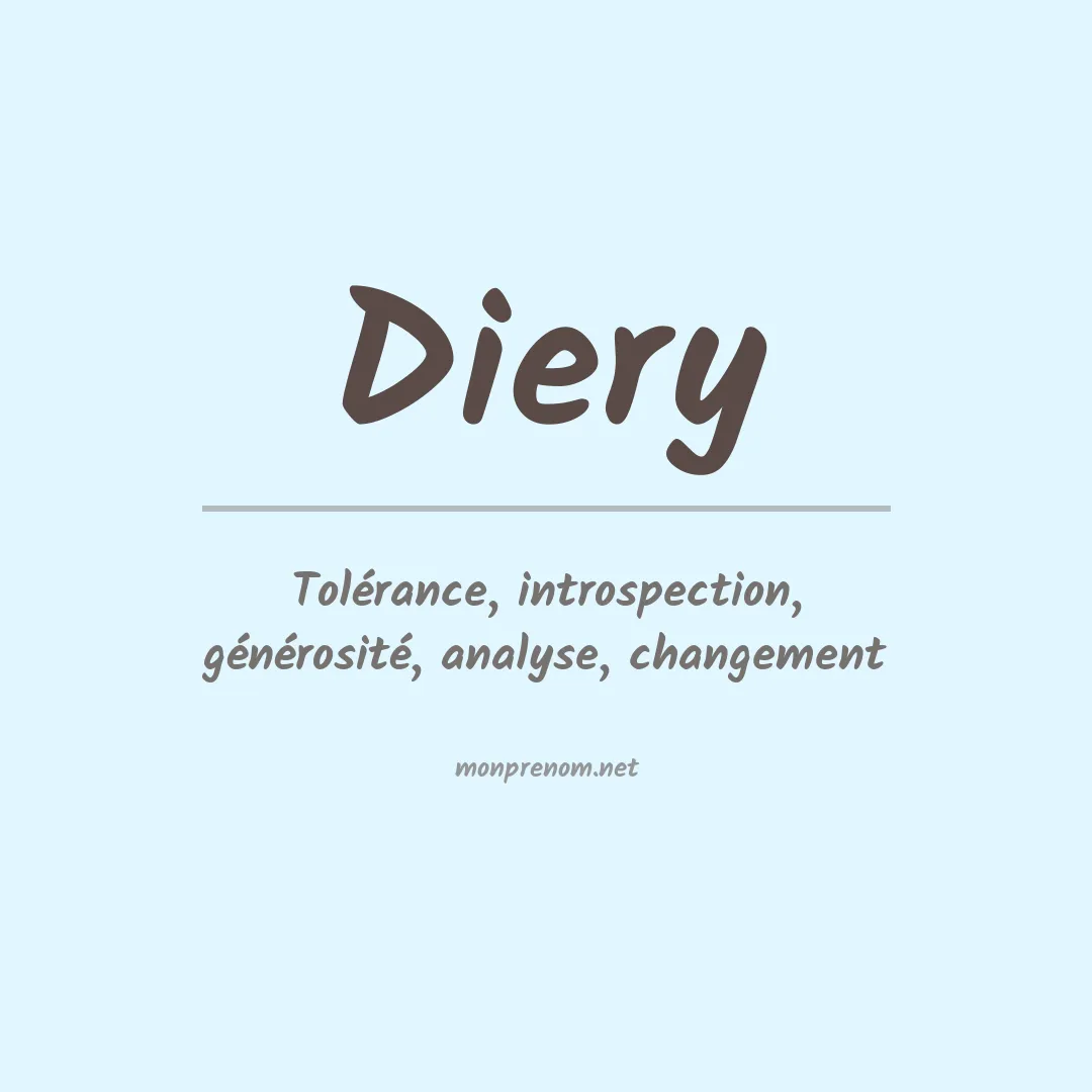 Signification du prénom Diery