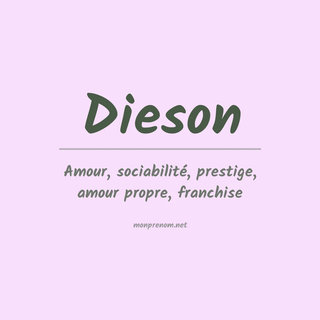 Signification du prénom Dieson