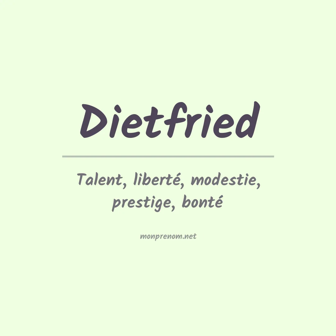 Signification du prénom Dietfried