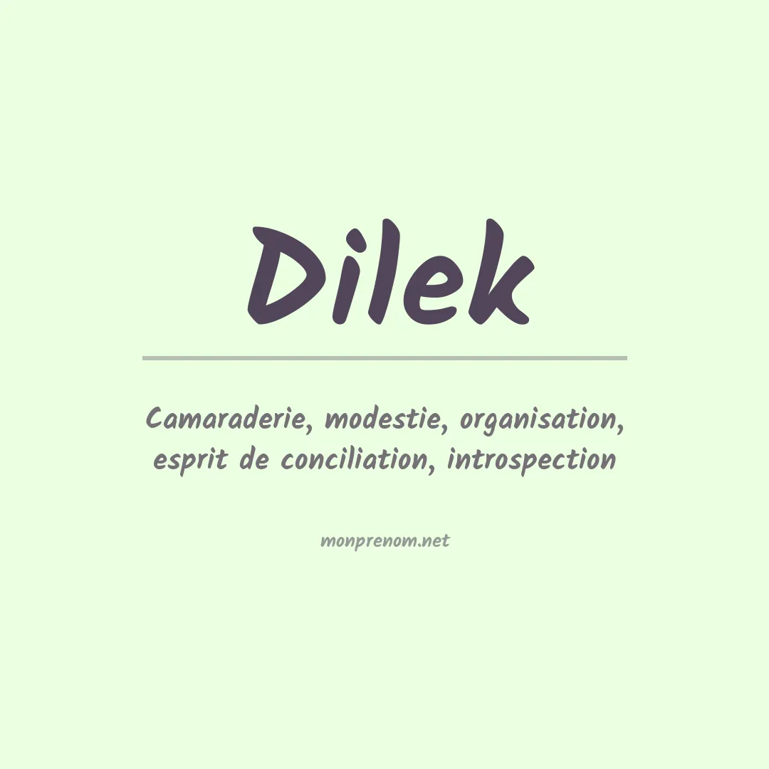 Signification du prénom Dilek
