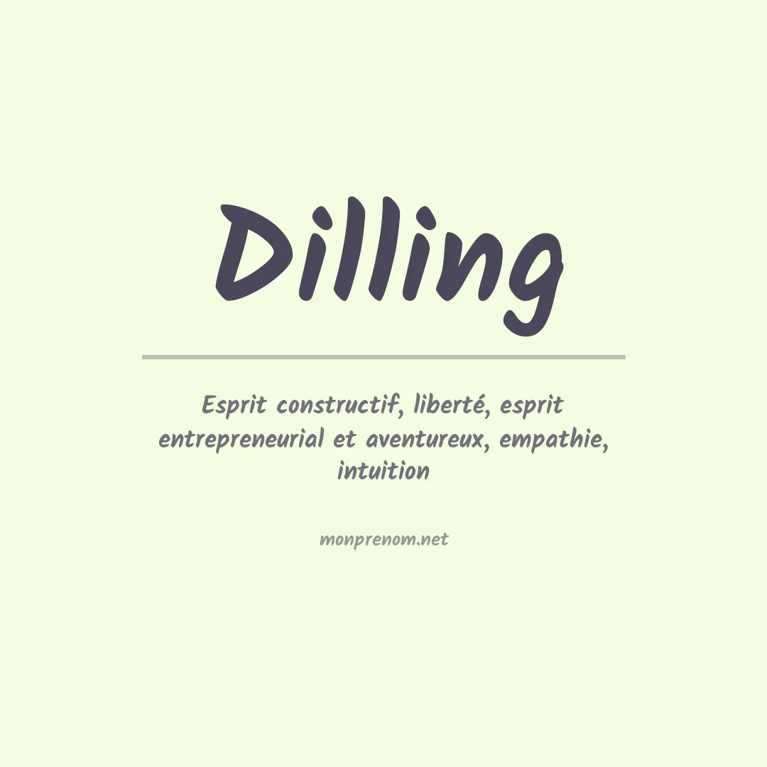 Prénom Dilling