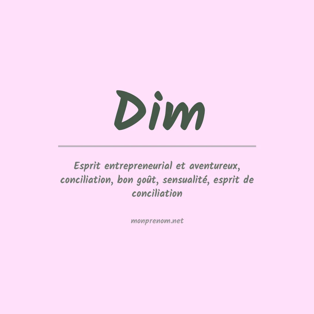 Prénom Dim