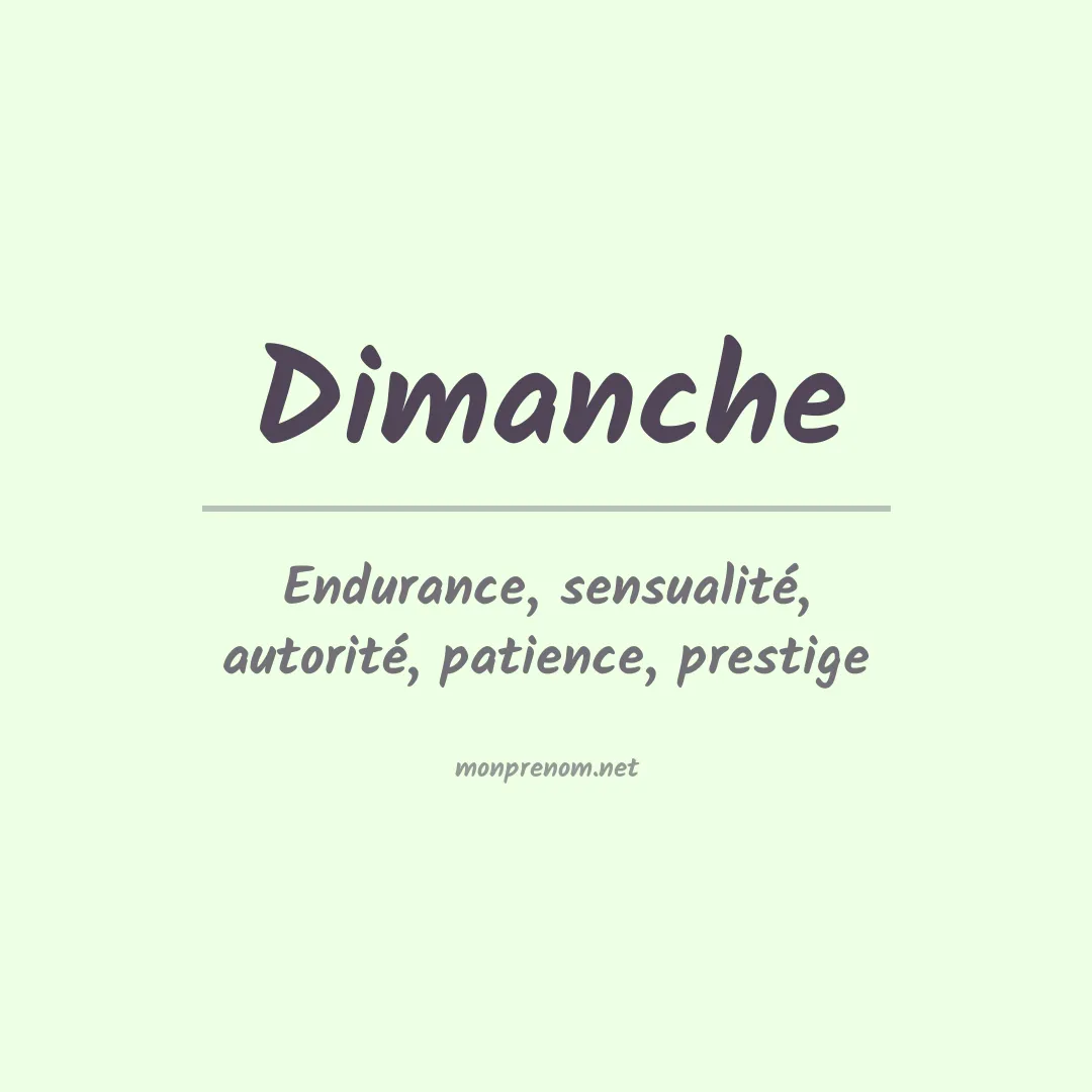 Signification du prénom Dimanche