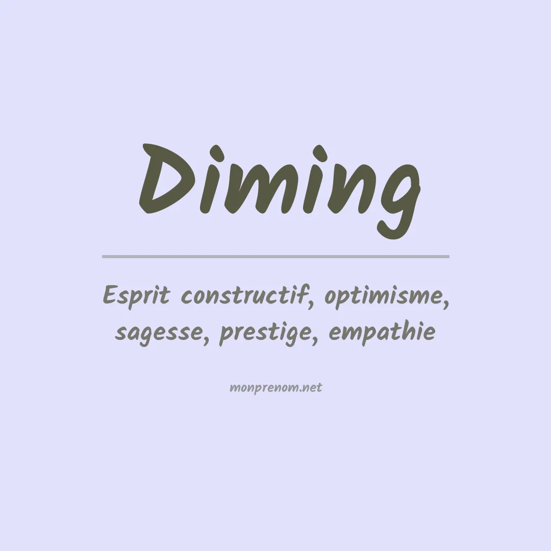 Signification du prénom Diming
