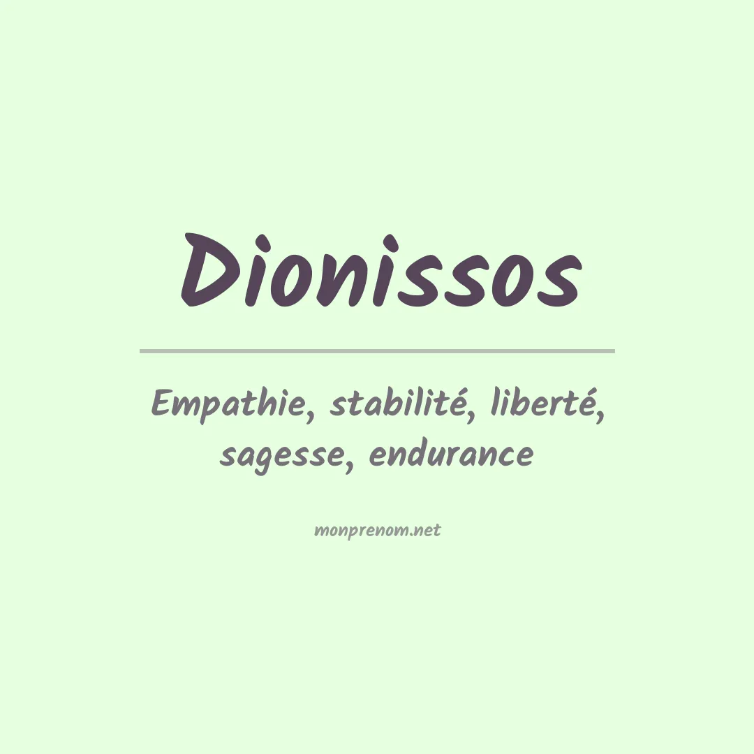 Signification du prénom Dionissos