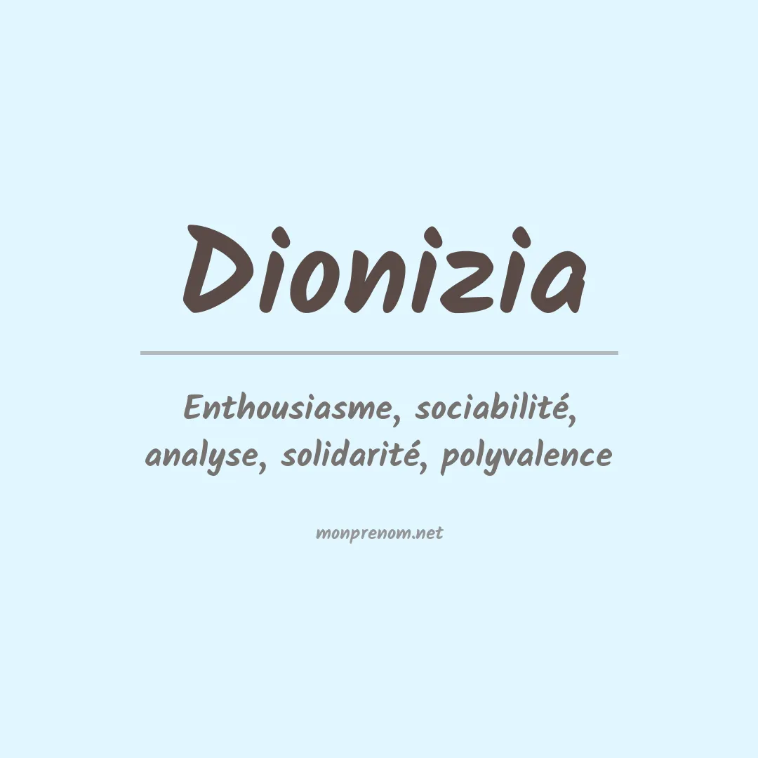 Signification du prénom Dionizia