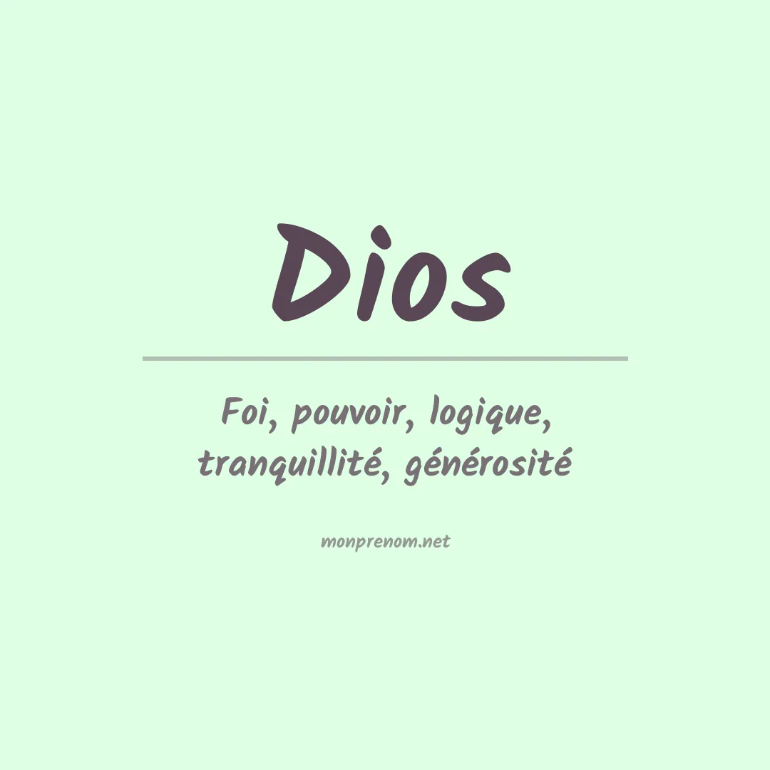 Signification du prénom Dios