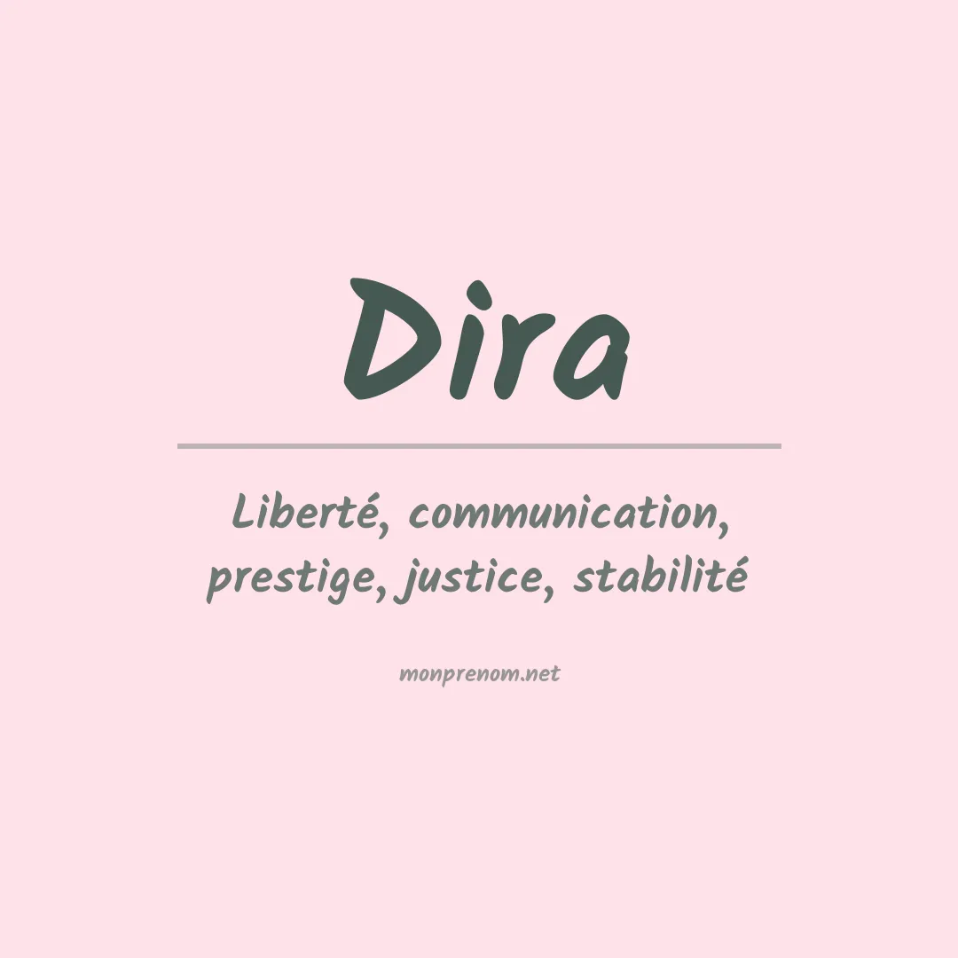 Signification du prénom Dira