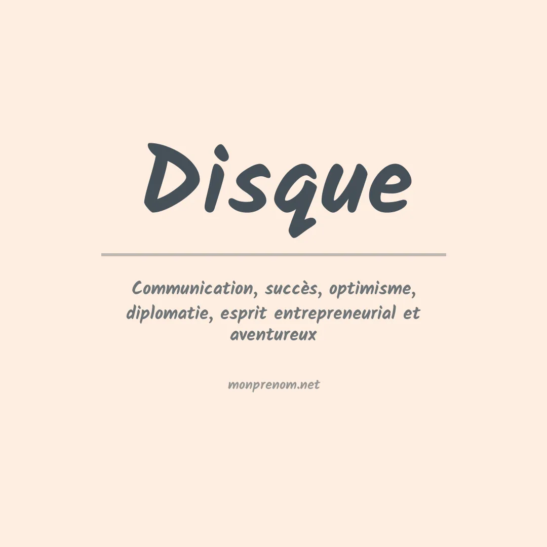 Signification du prénom Disque