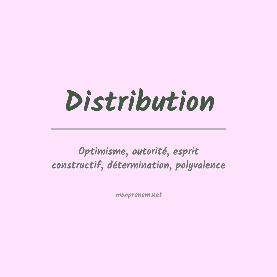 Signification du prénom Distribution