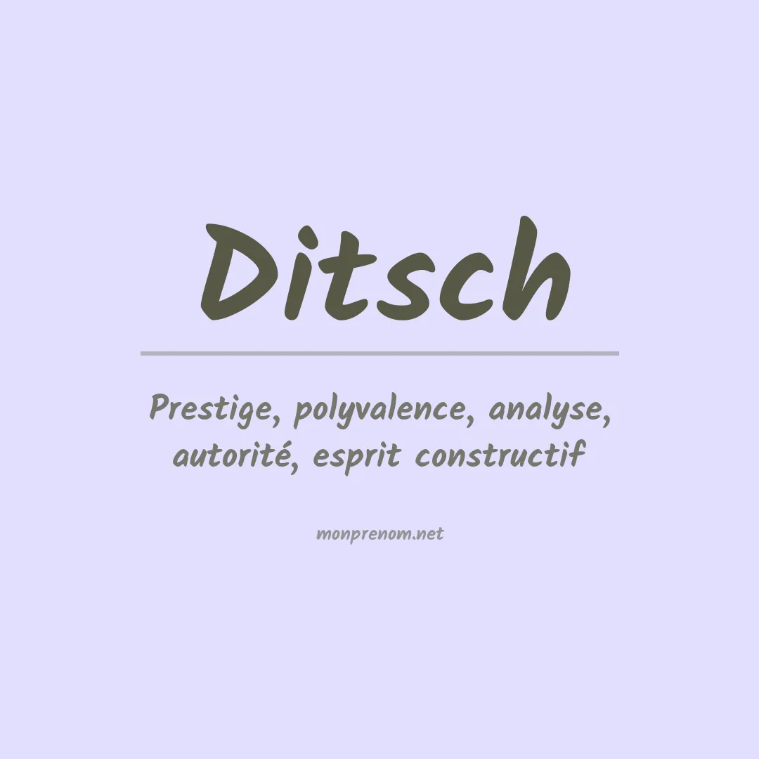Prénom Ditsch