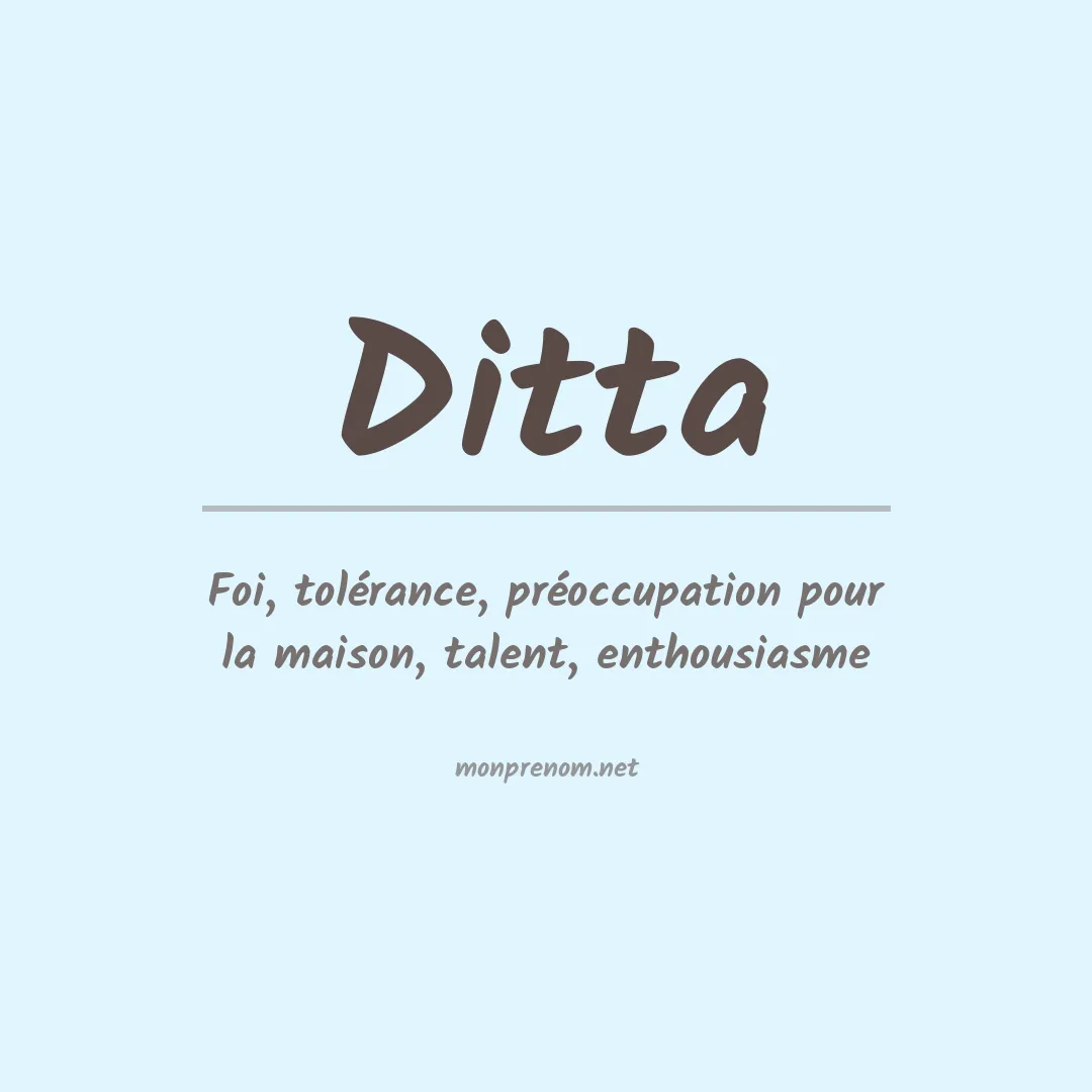 Signification du prénom Ditta