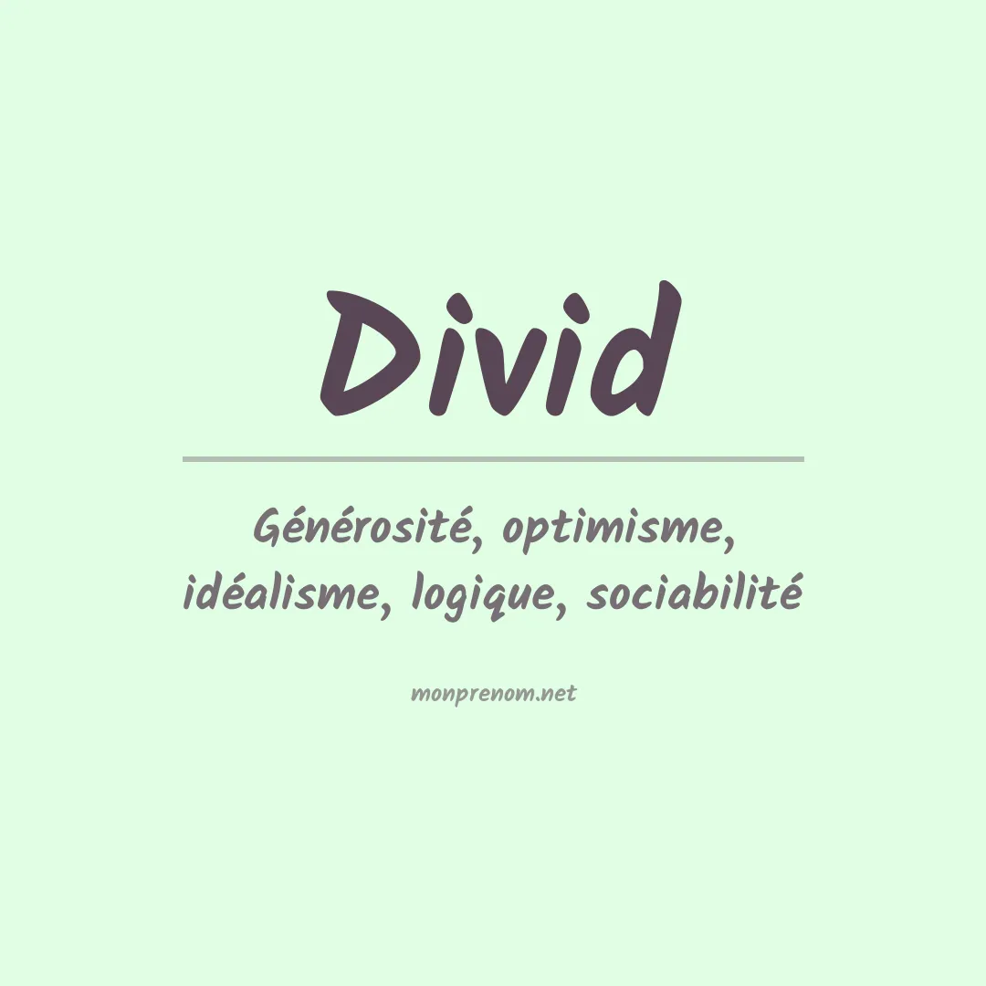 Signification du prénom Divid