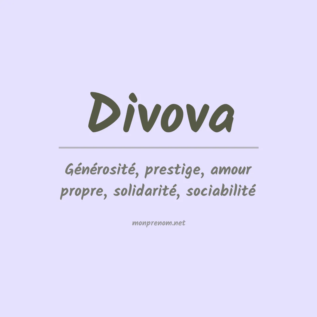 Signification du prénom Divova
