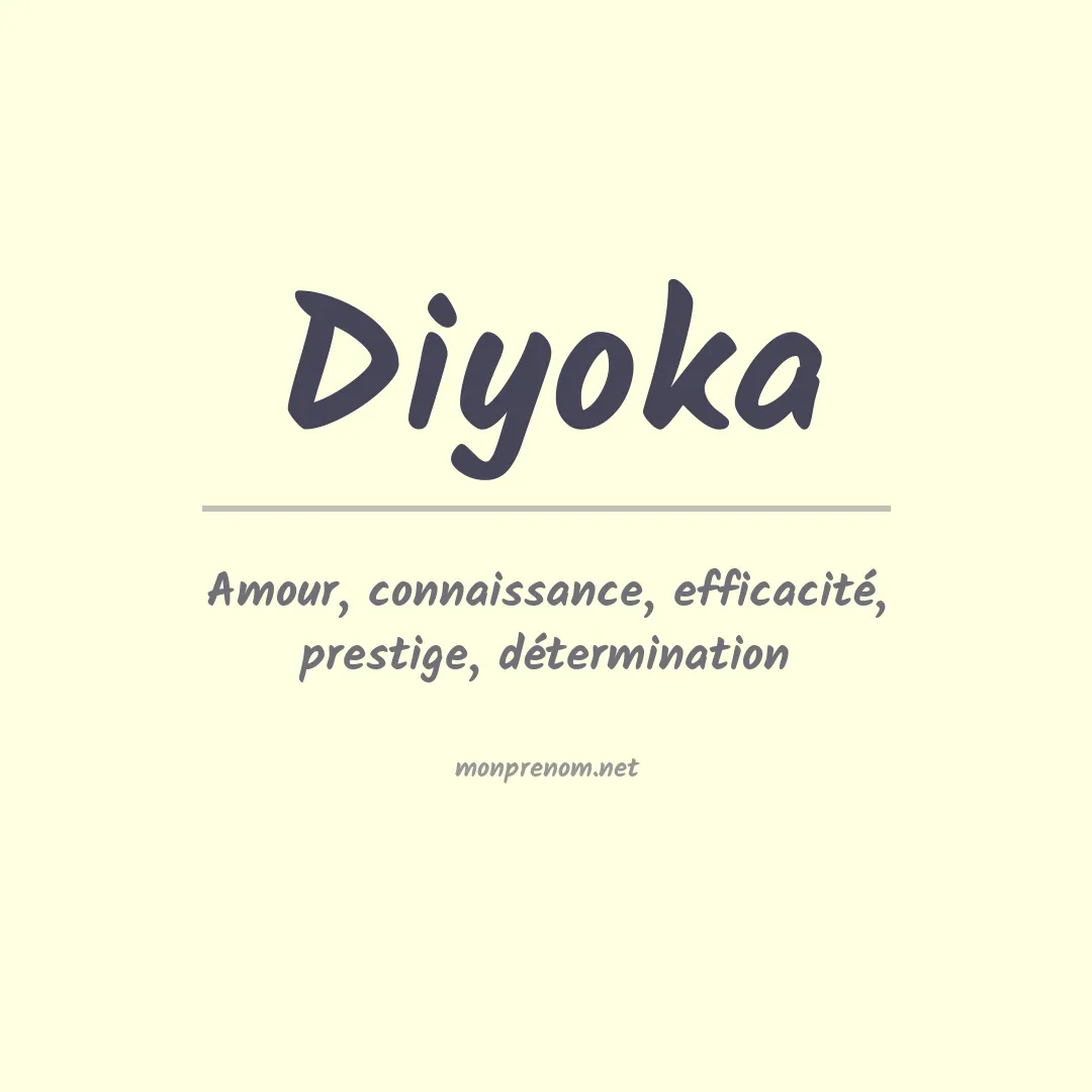 Signification du prénom Diyoka