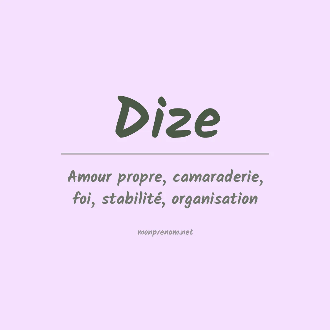 Prénom Dize