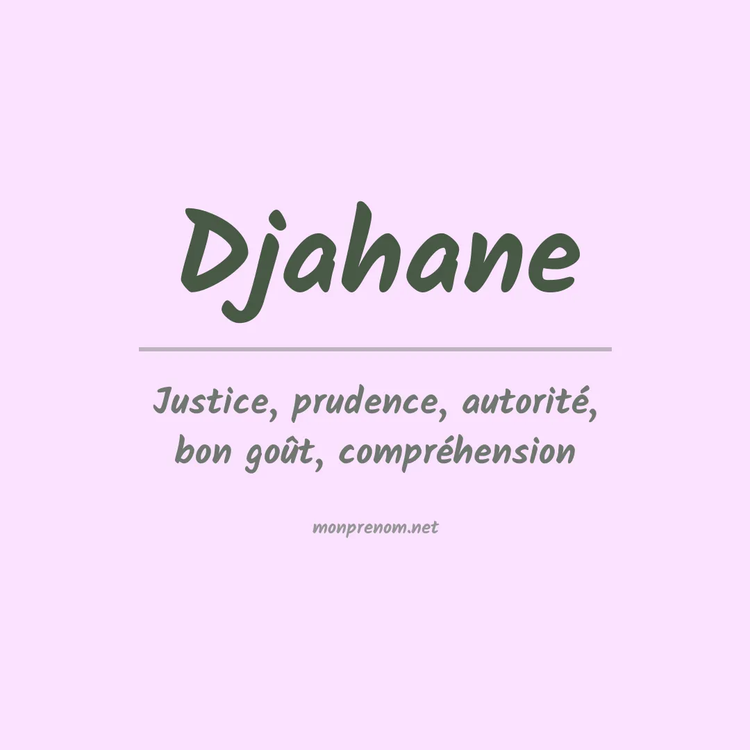 Signification du prénom Djahane