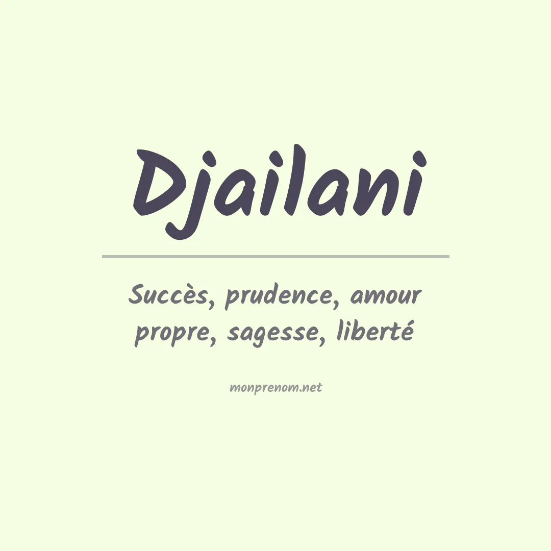 Signification du prénom Djailani