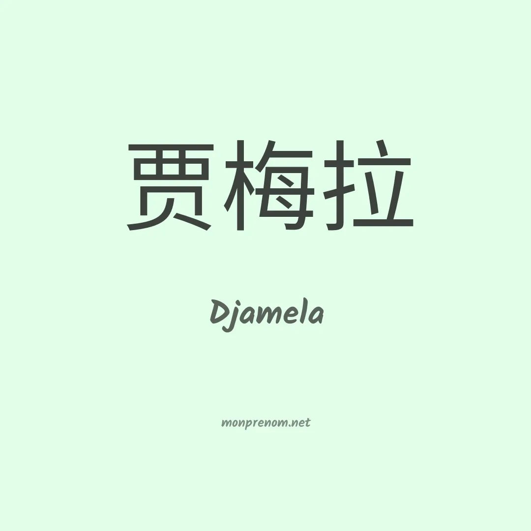 Djamela en chinois