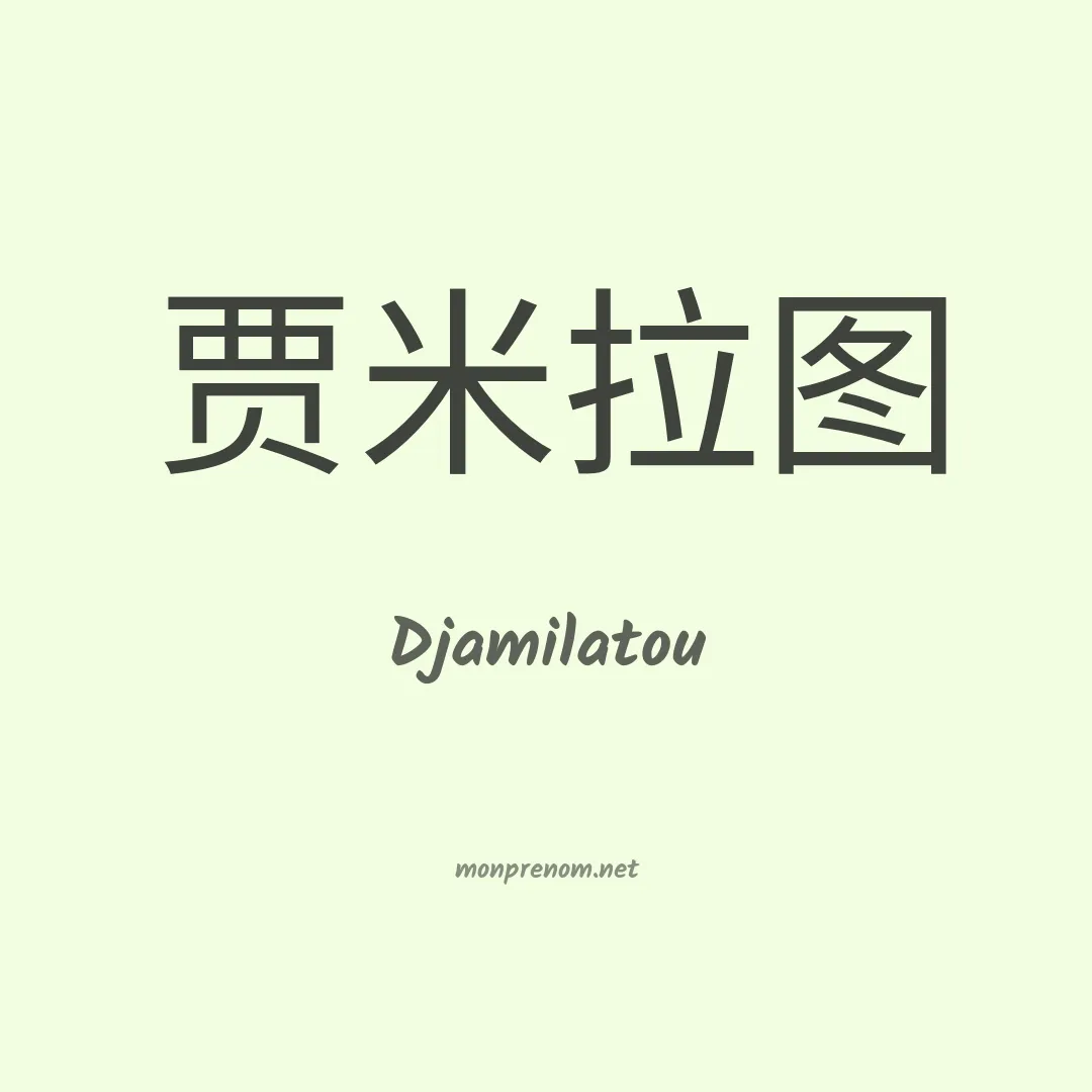 Djamilatou en chinois