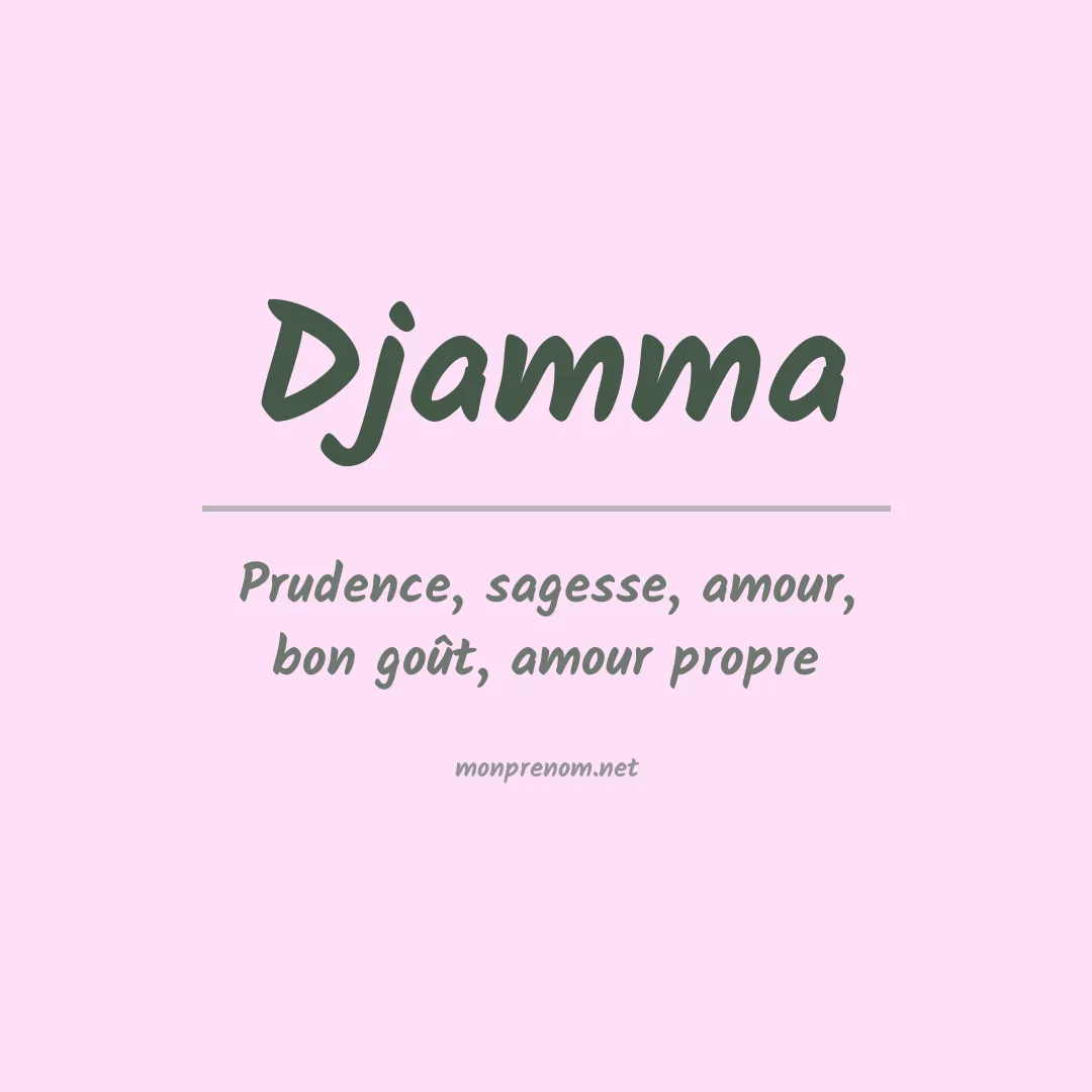 Signification du prénom Djamma