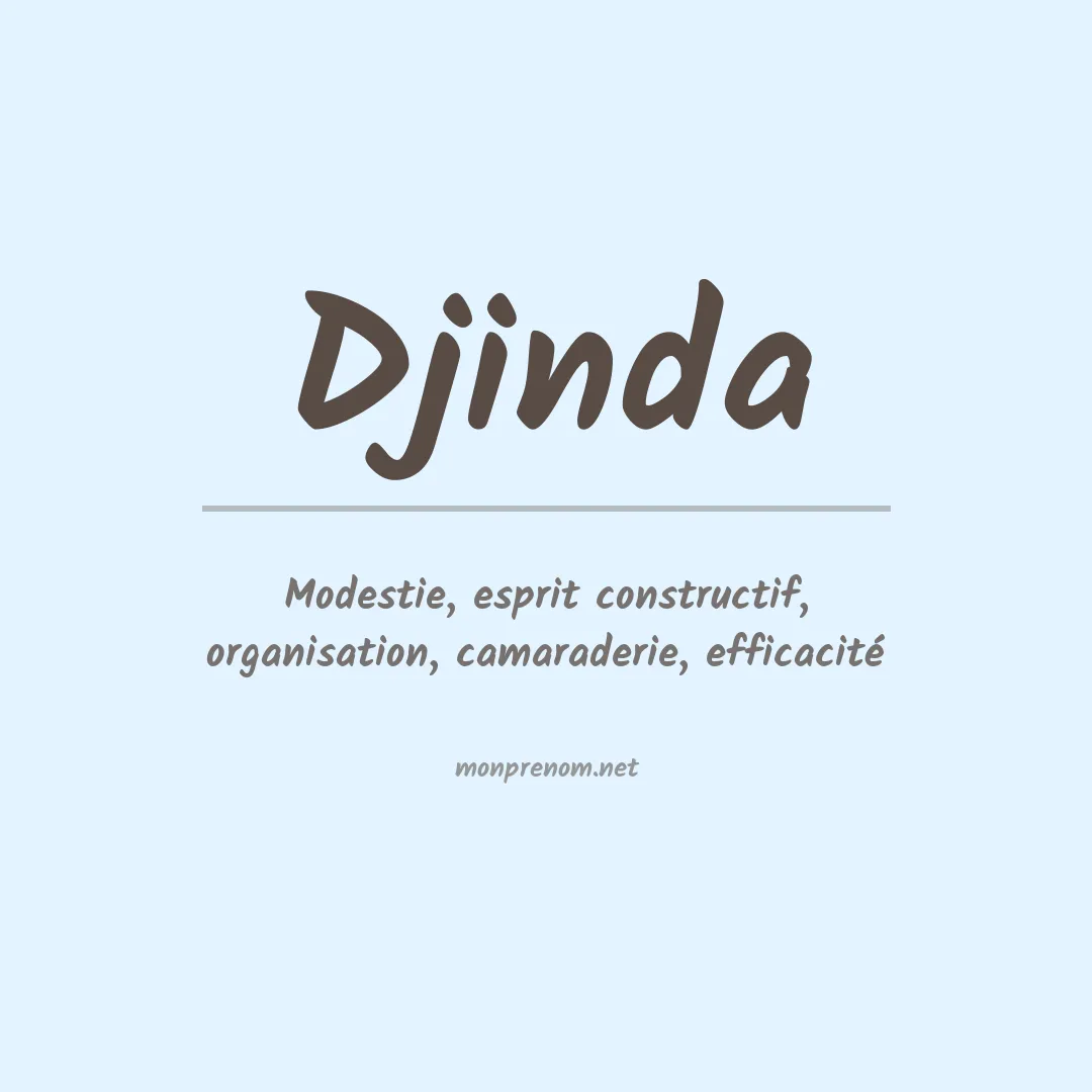 Signification du prénom Djinda