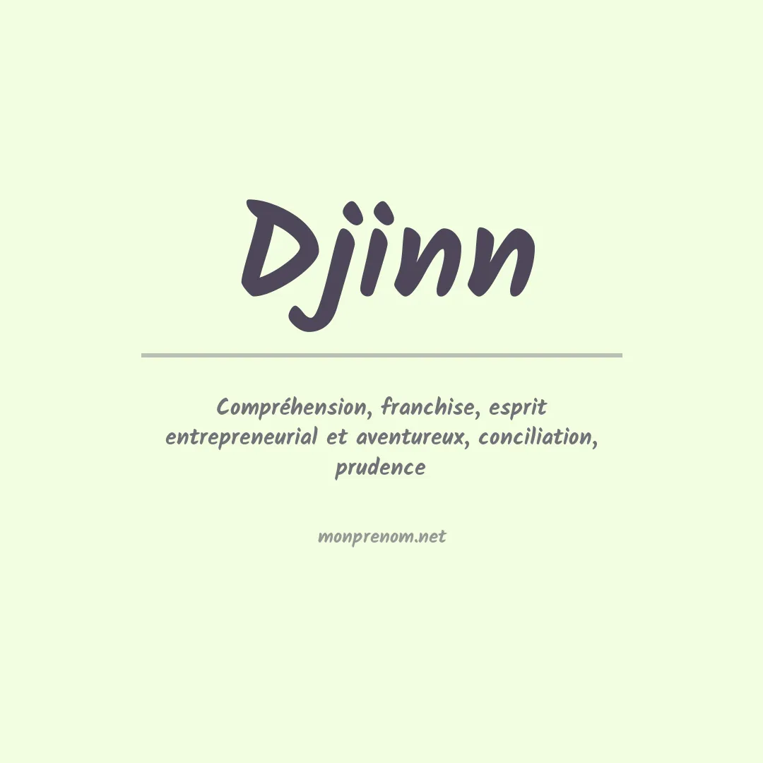 Signification du prénom Djinn