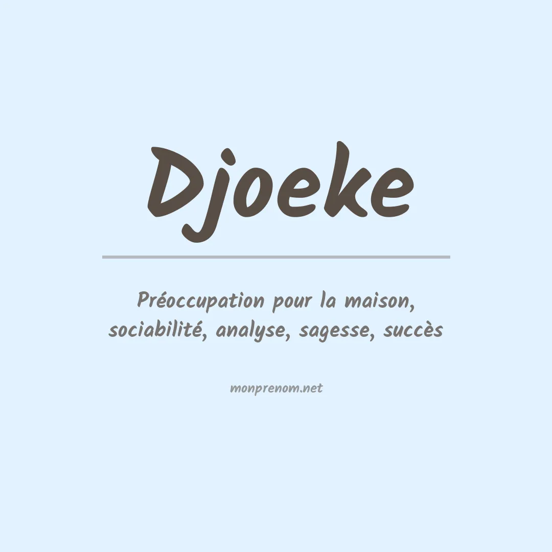 Signification du prénom Djoeke