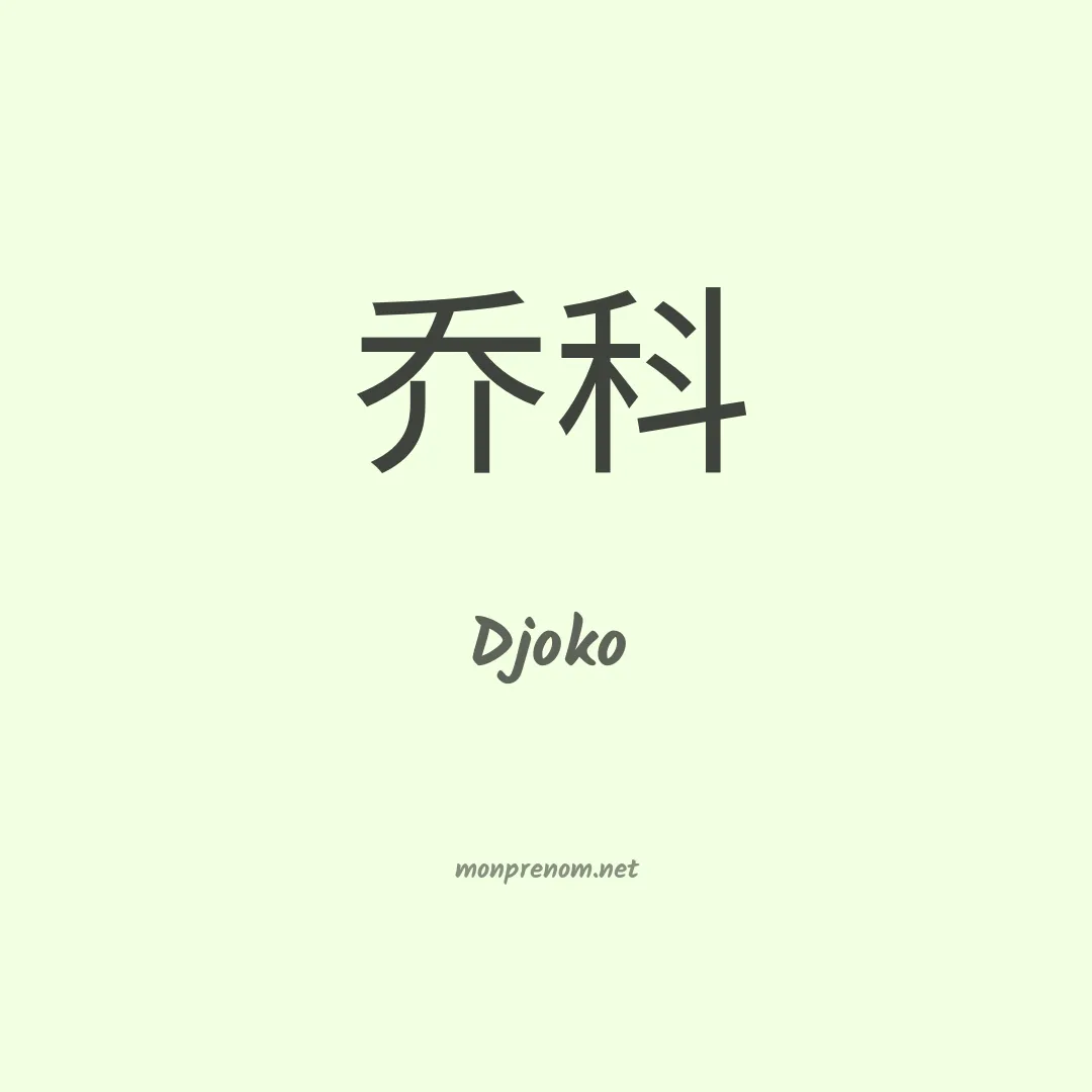 Djoko en chinois